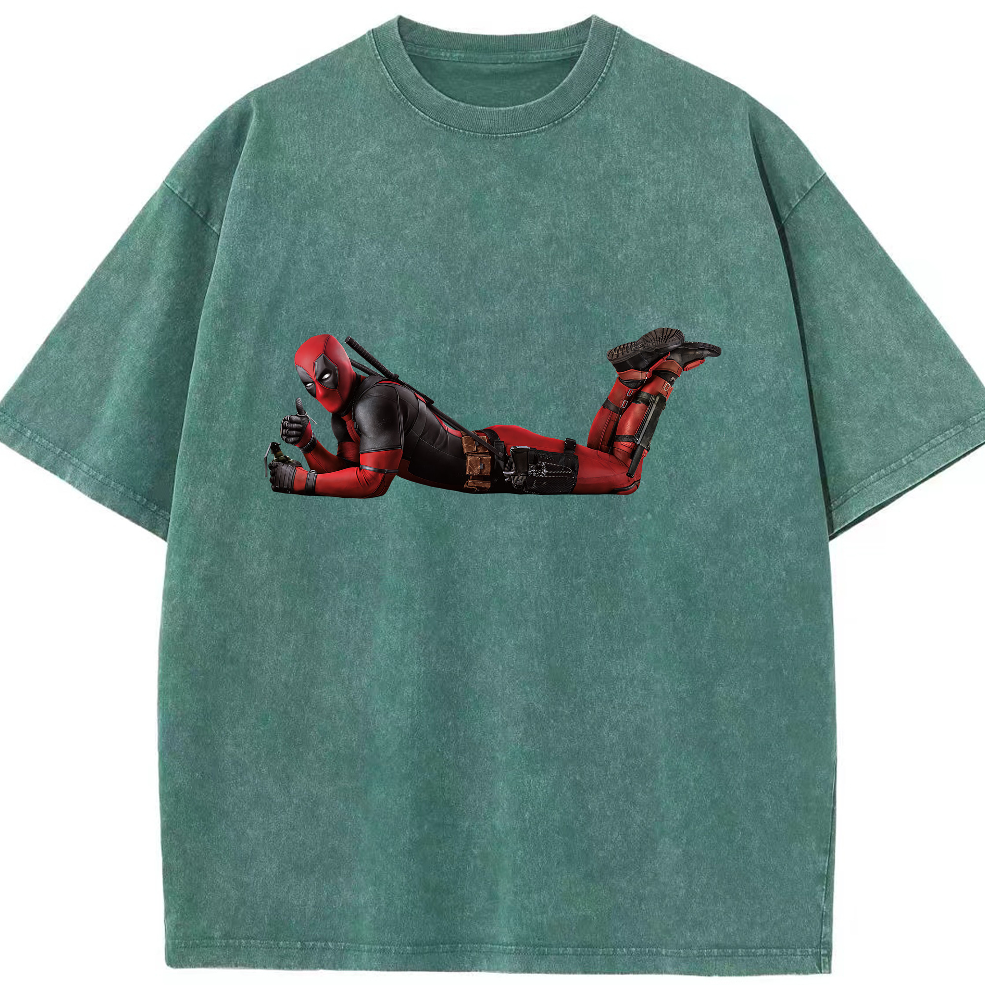 （画像用） Deadpool デッドプール 綿100% ヴィンテージ風 半袖Tシャツ（フロントプリント）